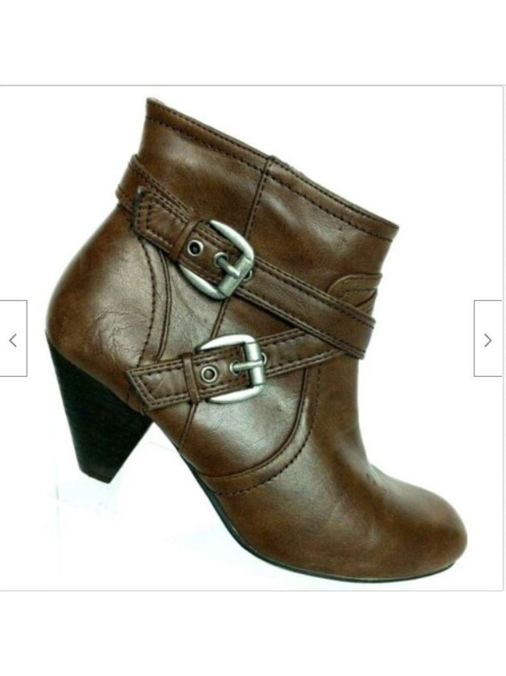 Steve Madden Brown Leather Viccee Ankle Boots Size 7M
